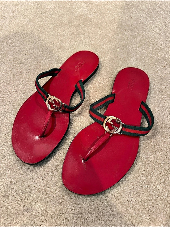 Gucci Shoes - Gucci Red & Green Sandals